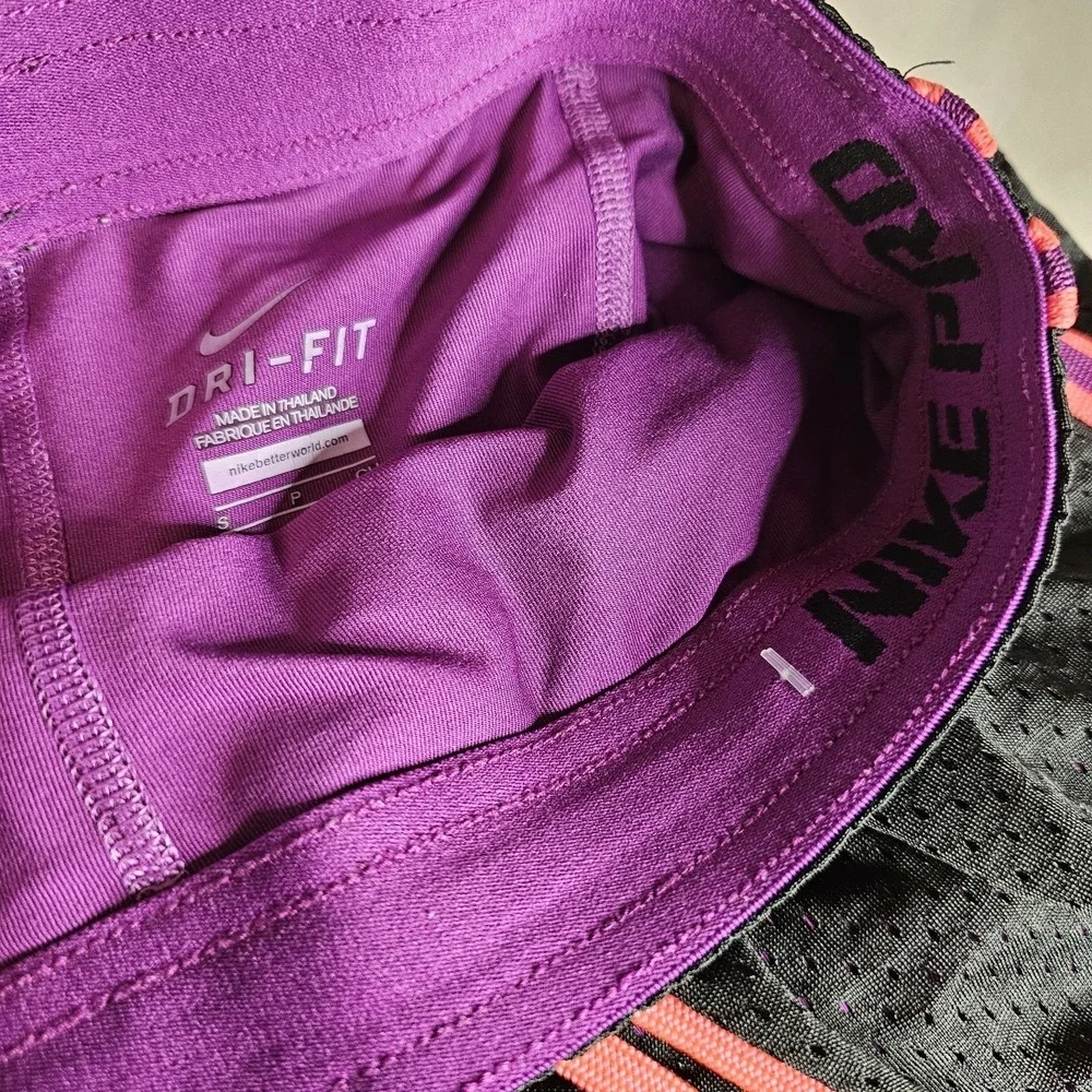 Nike Dri-Fit Women's Running‎ Shorts Black Purple Orange Size S